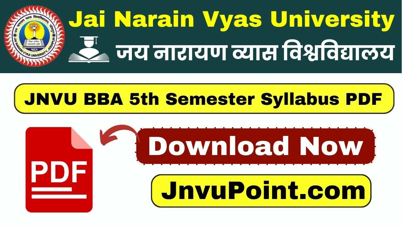 JNVU BBA 5th Semester Syllabus 2025 PDF Download