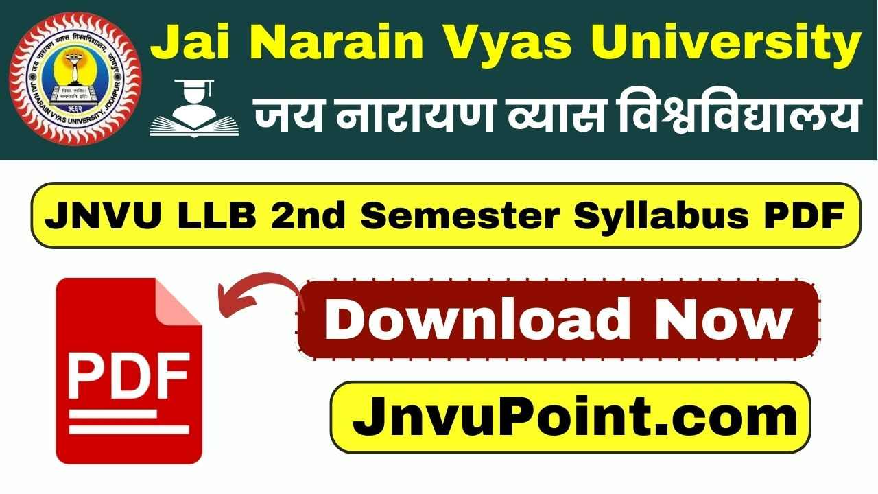JNVU LLB 2nd Semester Syllabus 2025 PDF Download