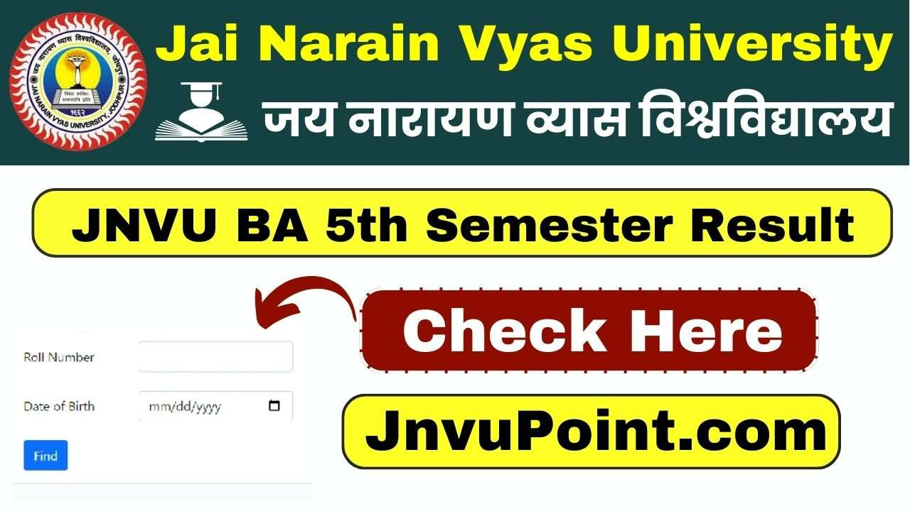 JNVU BA 5th Semester Result 2026