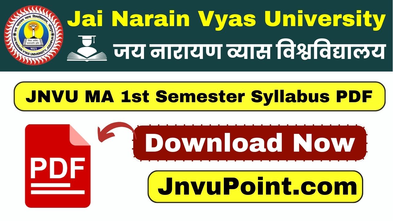 JNVU MA 1st Semester Syllabus 2025 PDF Download