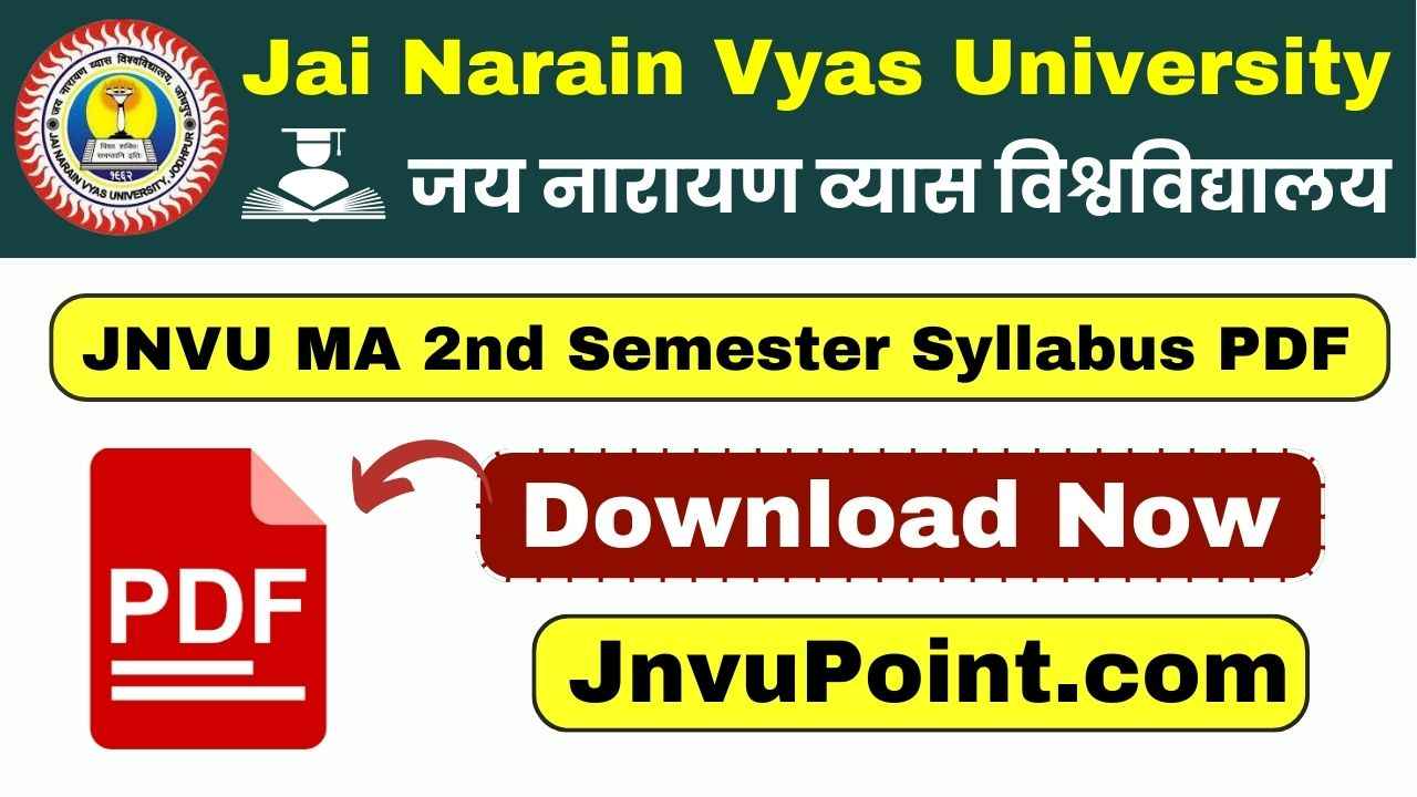 JNVU MA 2nd Semester Syllabus 2025 PDF Download