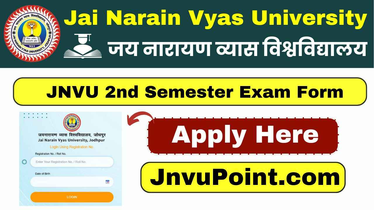JNVU 2nd Semester Exam Form 2025