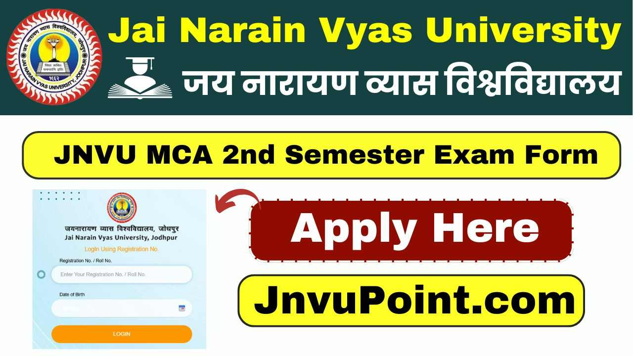 JNVU MCA 2nd Semester Exam Form 2025