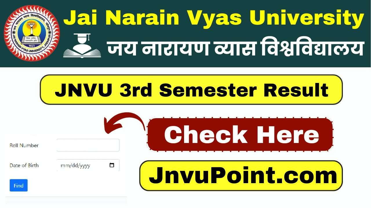 JNVU 3rd Semester Result 2025