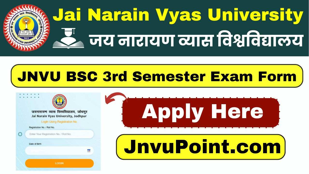 JNVU BSC 3rd Semester Exam Form 2025