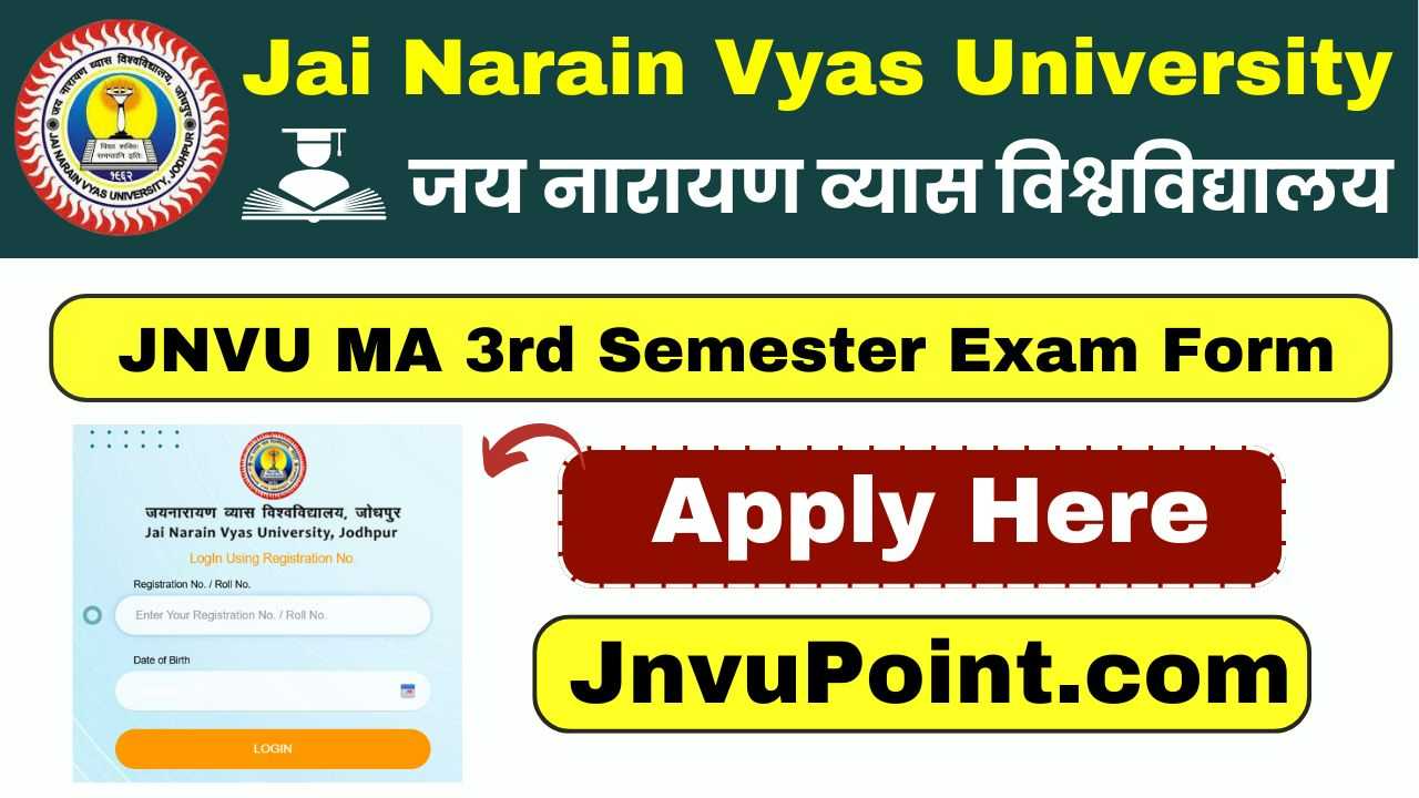 JNVU MA 3rd Semester Exam Form 2025